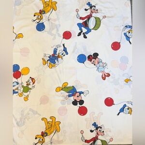 Vintage Mickey & Friends Twin Flat Sheet Balloon Print
